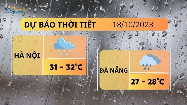 Dự báo thời tiết hôm nay 18/10: Hà Nội trời lạnh có mưa, Đà Nẵng mưa to